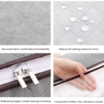 Set x2 bolsas plegables para closet con cierre bidireccional y ventana transparente.