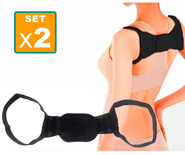 Set x2 Corrector De Postura Unisex Espalda Lumbar Ligero Ajustable - Imagen 4