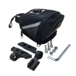 Estuche alforja para sillín de bicicleta: bolso porta celular, documentos y kit de montaje.
