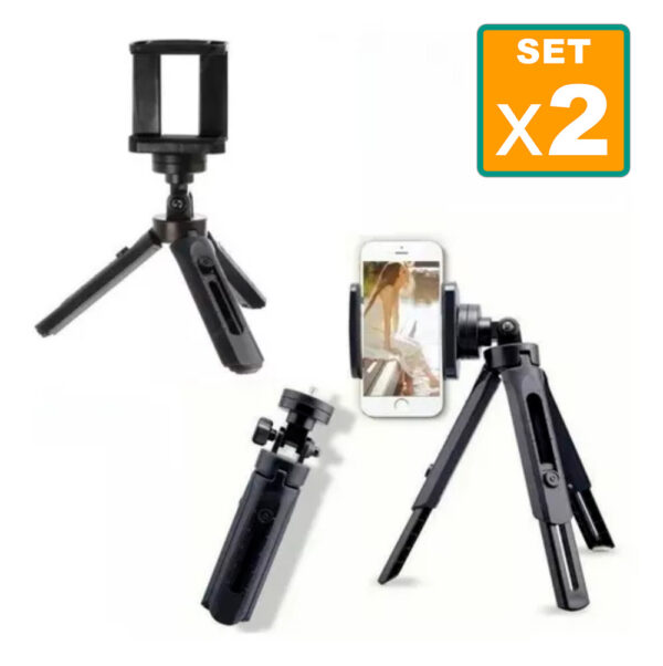 Set x2 Mini Soporte Base Trípode Cámara O Celular - Imagen 5