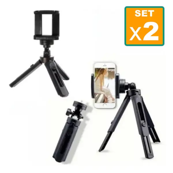 Set x2 Mini Soporte Base Trípode Cámara O Celular