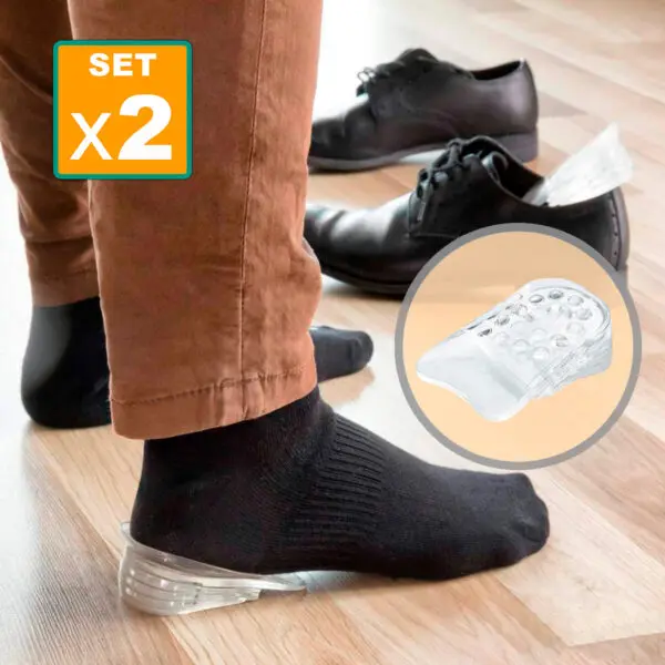 Set x2 Pares de Plantilla Silicona Zapatos Ortopédica Aumenta Estatura Hasta 5 Cm