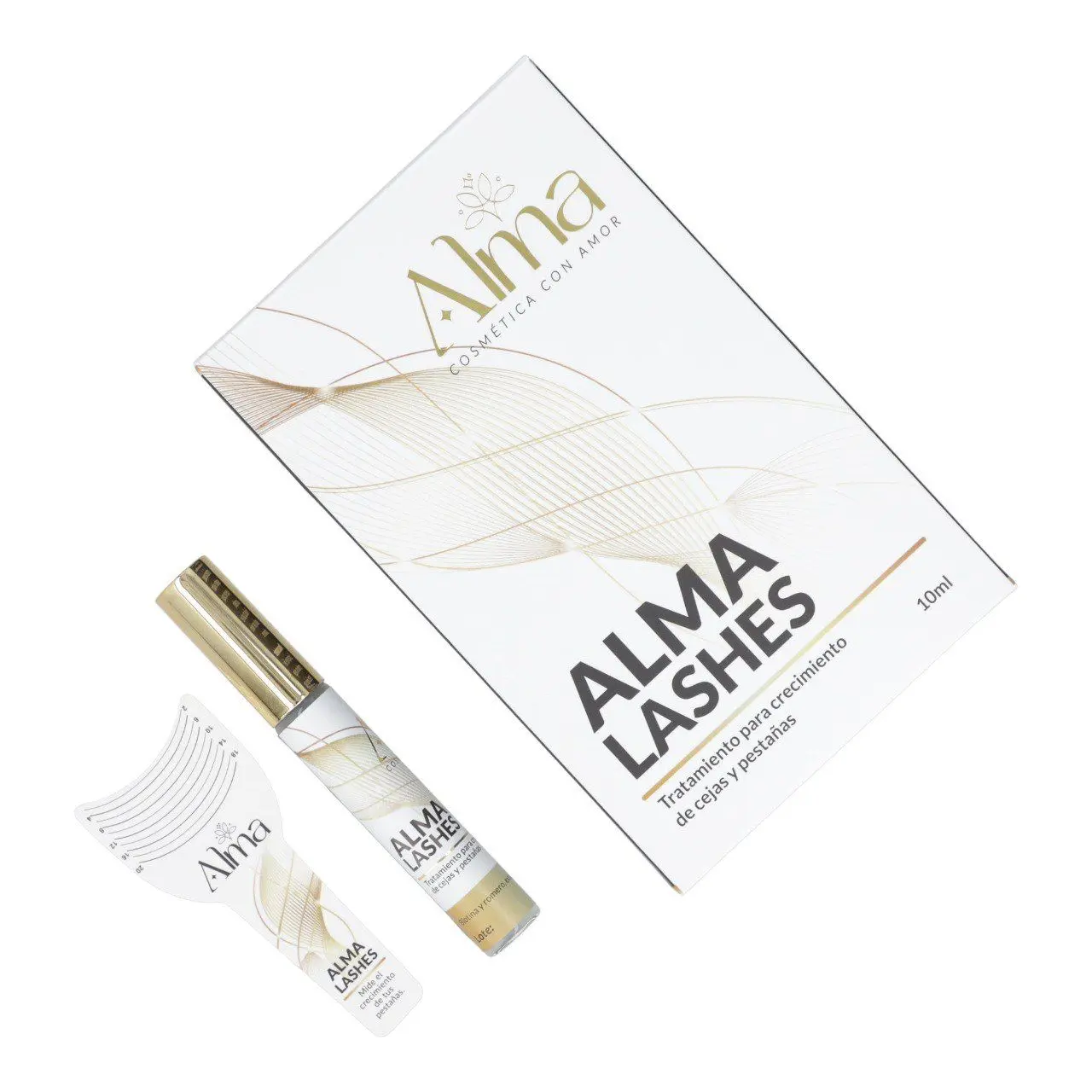 Set x2 Serum Crecimiento Cejas y Pestañas Alma Lashes, tratamiento con aplicador y medidor.