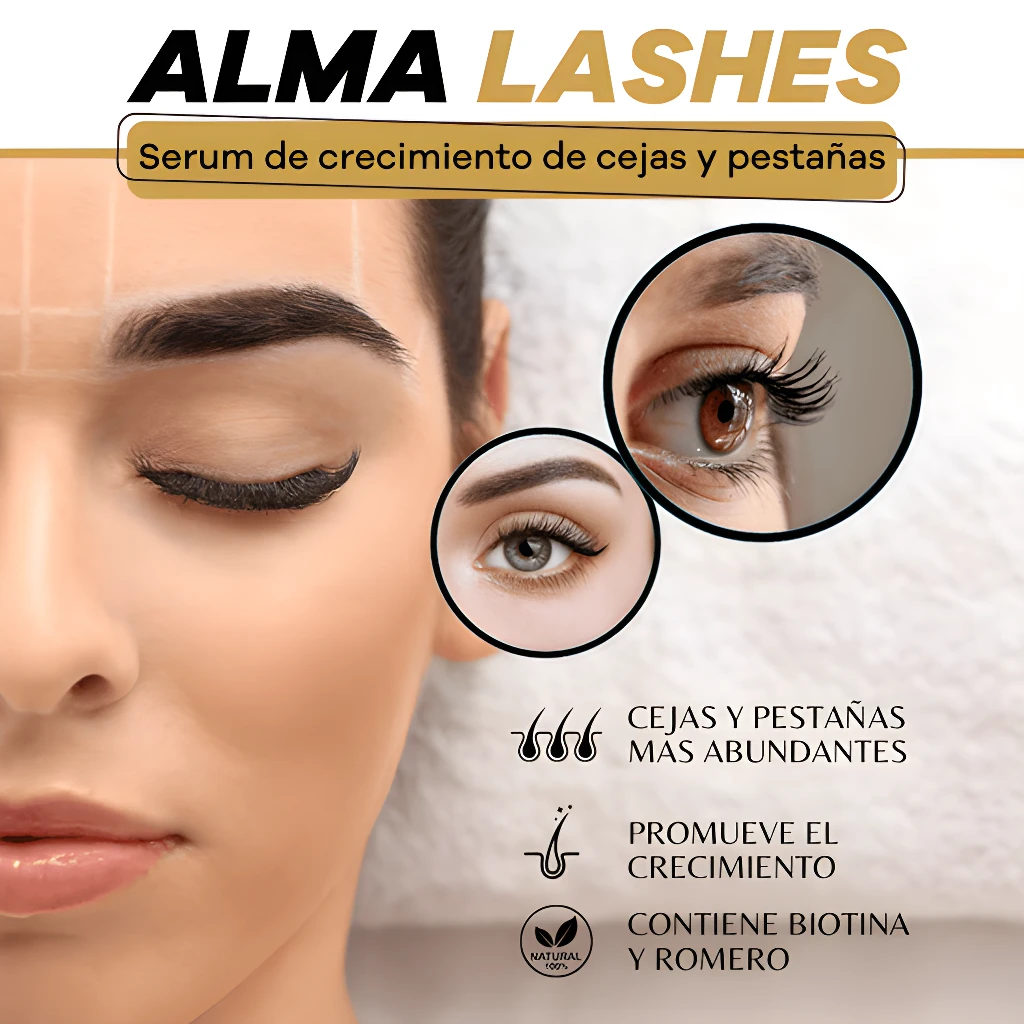 Alma Lashes: serum de crecimiento para cejas y pestañas más abundantes.