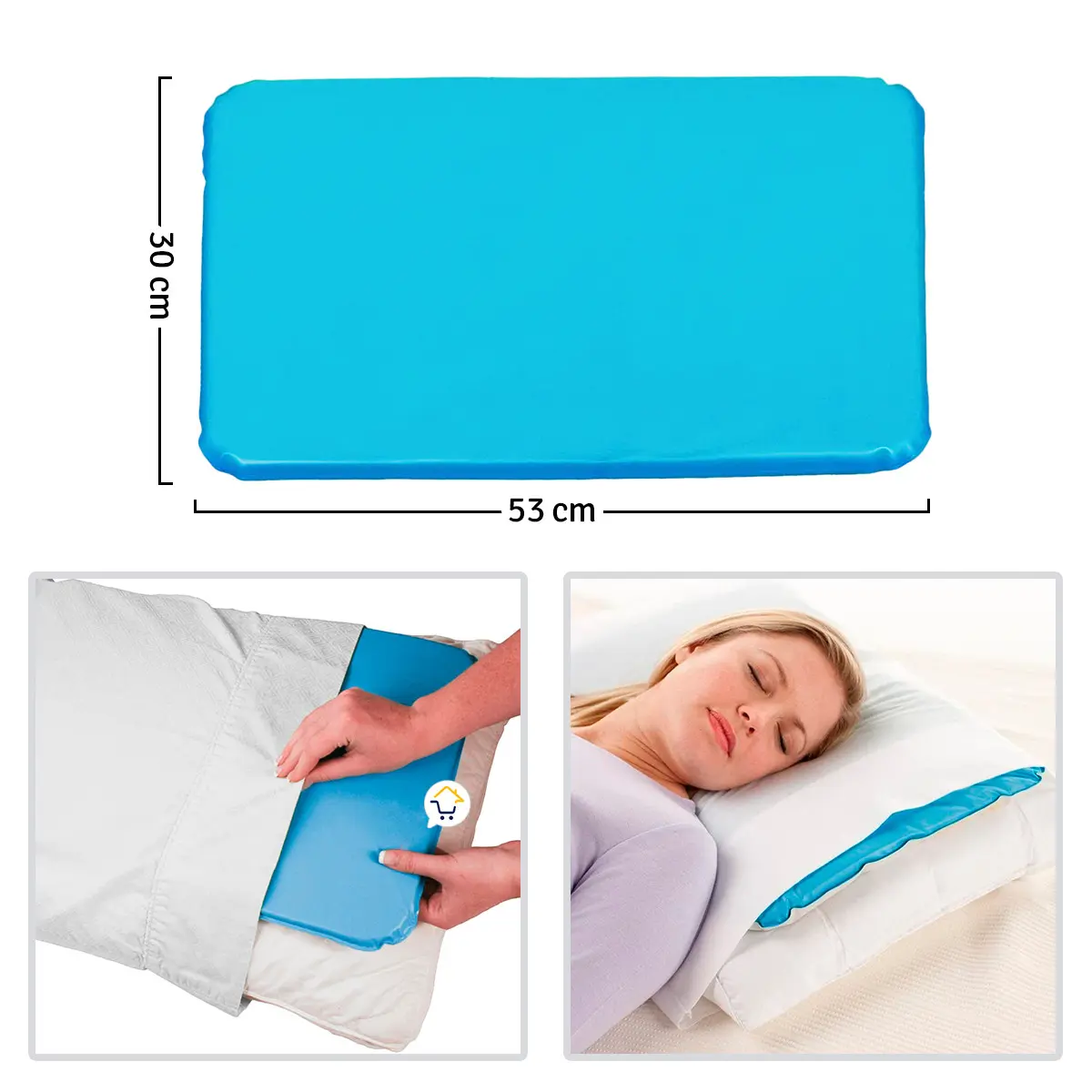Almohada de agua para dormir: enfriamiento refrescante. Medidas 53x30 cm.