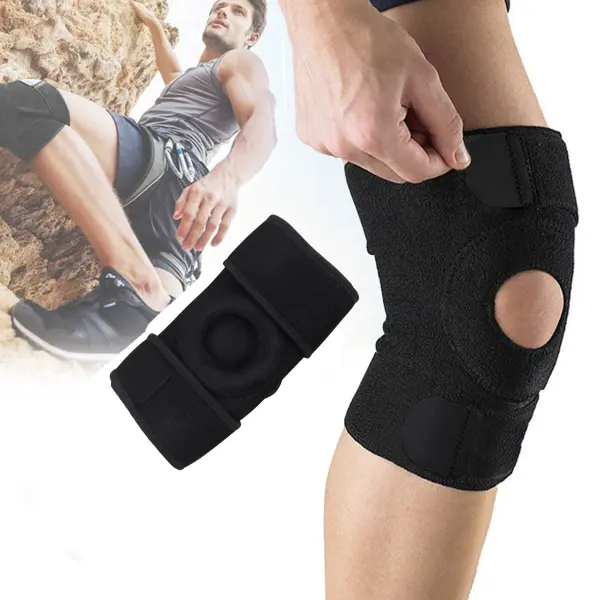 Set x2 rodillera ajustable ortopédica para escalada y deportes, soporte y protección.