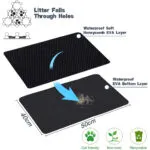 Tapete para arenero de gato con diseño de panal que recoge arena, 40x50cm.