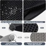 Tapete para arenero de gato: diseño de panal con capas protectoras y agujeros para atrapar arena.