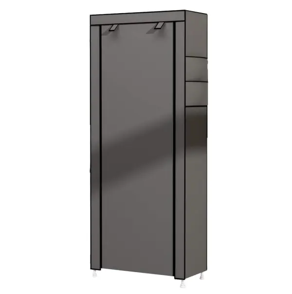 Zapatera closet de 9 niveles armable con puertas frontales y compartimentos laterales.