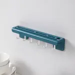 Soporte para cuchillos con ganchos para colgar, montado en la pared, azul, práctico y moderno.