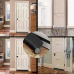 Set x2 Protector de goma negro para puerta, ideal para sellar bajo puertas y ahorrar energía.
