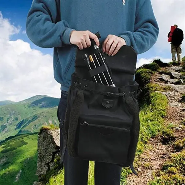 Bastón plegable de aluminio ortopédico, ideal para senderismo, fácil de guardar en mochila.