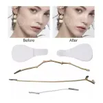 Cinta facial Secret Lift: antes y después, con parches y elásticos para rostro.