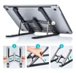 Set x2 mini bases plegables para celular o tablet, soporte ajustable en ángulo y altura.