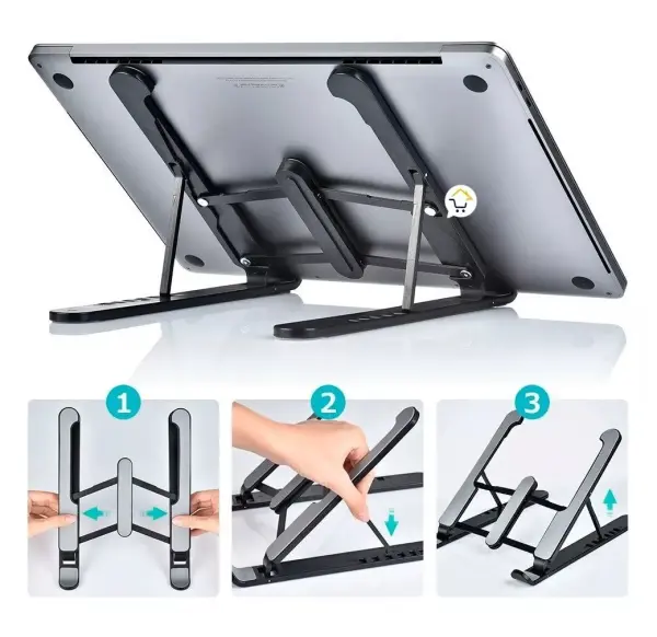 Set x2 mini bases plegables para celular o tablet, soporte ajustable en ángulo y altura.