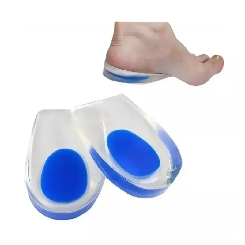 Set x2 pares de taloneras de gel para soporte de talón, con soporte azul para alivio del dolor.
