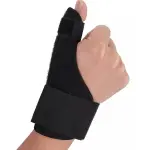 Muñequera con soporte ajustable para pulgar, ideal para aliviar el dolor y brindar estabilidad.