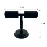 Soporte de base para abdominales negro con medidas de 26 cm de largo y 18 cm de alto.