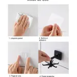 Set x4 ganchos giratorios negros para cocina, adhesivos y de fácil instalación en pared.