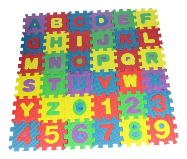 Tapete Alfombra Foamy Para Bebe 10 Piezas Letras Economico - Imagen 2