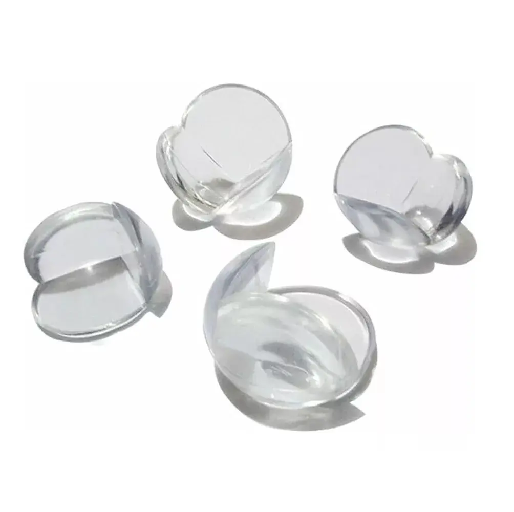 Set x8 esquineros transparentes de silicona para proteger bebés de bordes filosos.