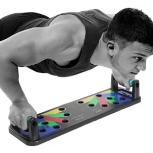Tabla de empuje multifunción portátil plegable con manijas para entrenamiento de pecho, hombros y tríceps.