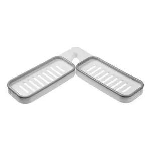 Set x2 estante de almacenamiento giratorio para baño, dos niveles ajustables para ducha.
