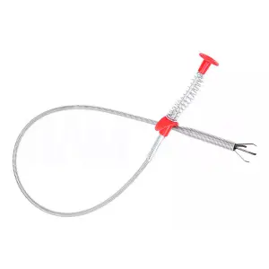 Set x2 gancho de limpieza flexible para drenaje de fregadero con garra.
