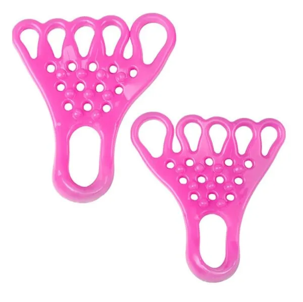Banda elástica rosa para ejercitar los dedos y pies, separador de dedos.