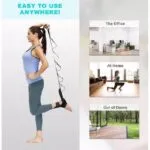 Banda de yoga para estirar piernas en rehabilitación, fácil de usar en cualquier lugar.