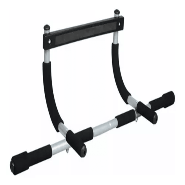 Barra para abdominales de marco de puerta con agarres acolchados para entrenamiento en casa.