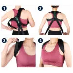Corrector de postura con flechas para espalda superior, ajustable y cómodo.