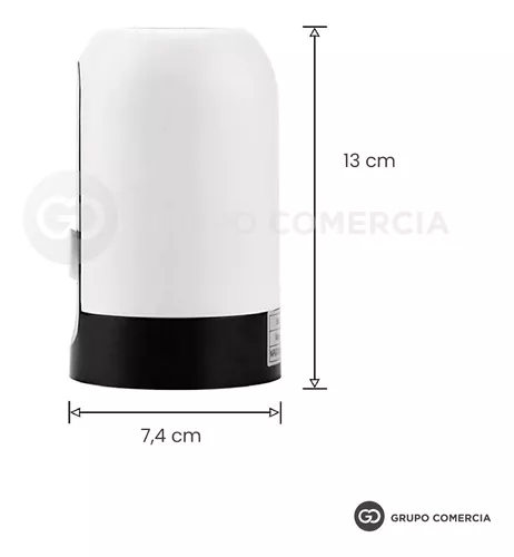 Dispensador recargable automático para botellón de agua, blanco y negro, 13x7.4 cm.