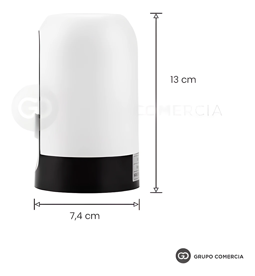 Set x2 dispensador automático agua recargable para botellón, blanco y negro, 13cm alto x 7.4cm ancho.