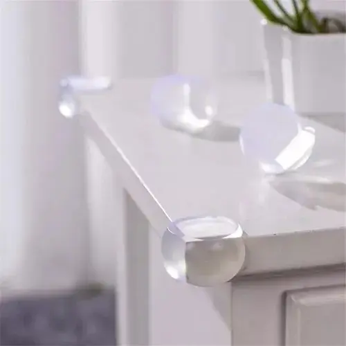 Set x8 esquineros de silicona transparente protegen las esquinas de muebles para bebés.