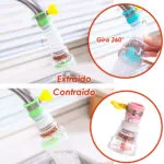 Extensor de grifo con filtro, ahorrador de agua, gira 360°, set x4.