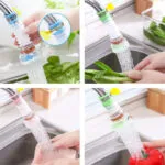 Set x4 extensores de grifo con filtro: ducha y lavado de verduras y frutas.