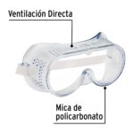 Set x3 Gafas De Seguridad Con Ventilación Directa, Pretul - Imagen 2