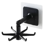Set x4 gancho giratorio negro para cocina con adhesivo.