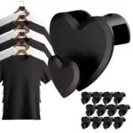 Set x12 Ganchos Conectores para Colgar Ropa en Diseño de Corazón Negro