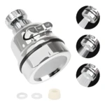 Grifo ahorrador giratorio 360° lavaplatos, cromo brillante con chorro ajustable.