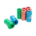 Bolsas para perro en dispensador, varias unidades, ideal para mascotas.
