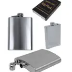 Set x2 licoreras de acero inoxidable de 4 oz, una vertical y otra horizontal con tapa.