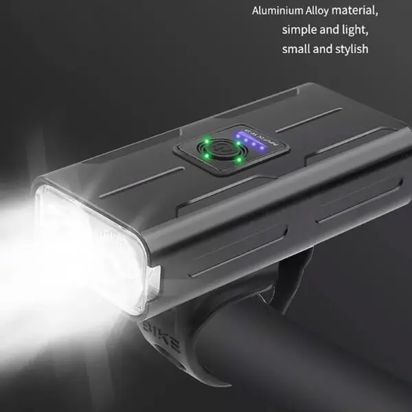 Linterna led recargable para bicicleta con 6 modos de luz, material de aleación de aluminio.