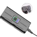 Linterna LED recargable para bicicleta, 6 modos, con puerto USB de entrada y salida.