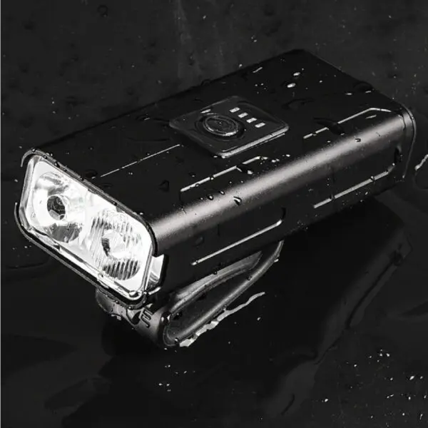 Linterna LED recargable para bicicleta, 6 modos de luz, resistente al agua.
