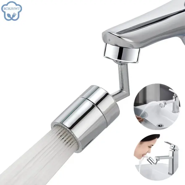 Grifo ahorrador de agua giratorio multifuncional con chorro de agua pulverizado.
