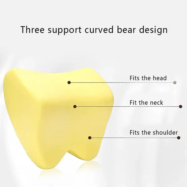 Apoya cabezas de memory foam con diseño curvo para soporte de cabeza, cuello y hombros.