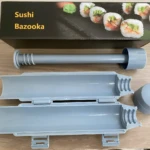 Set x2 máquina para hacer sushi y moldes para enrollar, ideal para preparar rolls caseros.