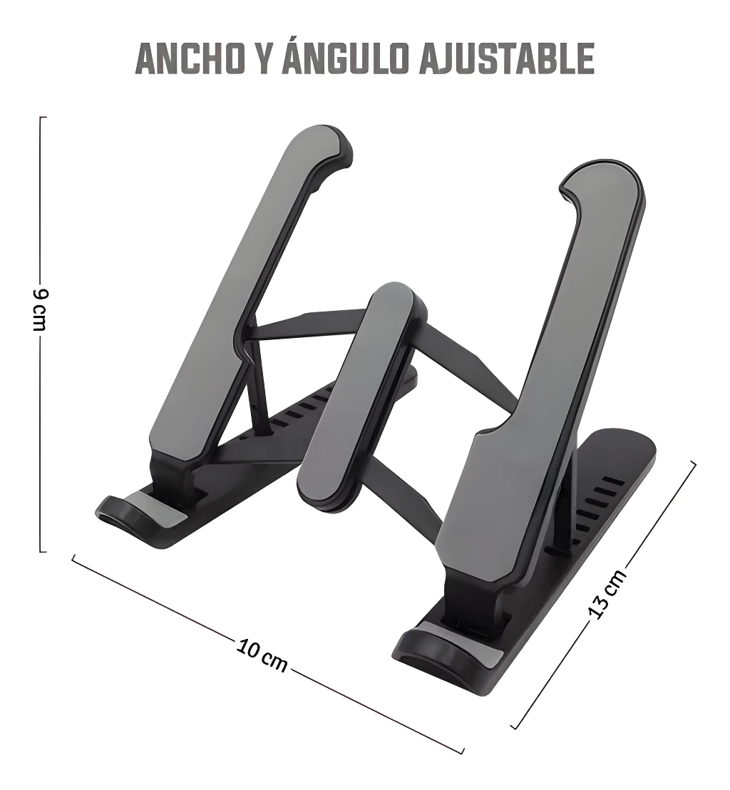 Set x2 mini soportes plegables para celular o tablet, ajustables en ancho y ángulo.
